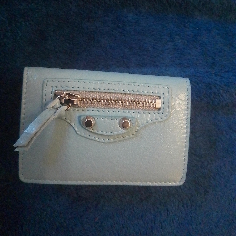 Balenciaga Neo Classic mini wallet - Bleu Gris